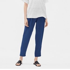 Eileen Fisher Organic Linen Tencel crepe Trouser denim blue pants